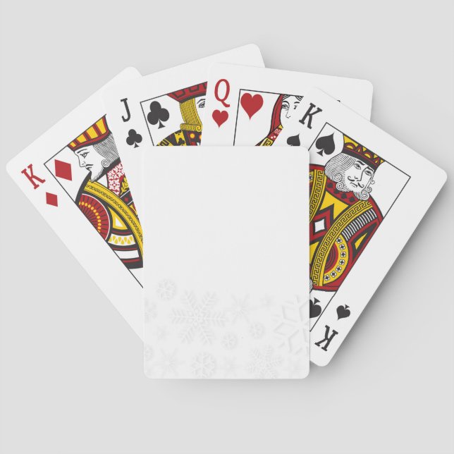White Snowflake Background Playing Cards (Back)