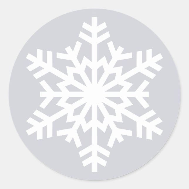 White Snowflake Christmas Holiday Envelope Seals (Front)