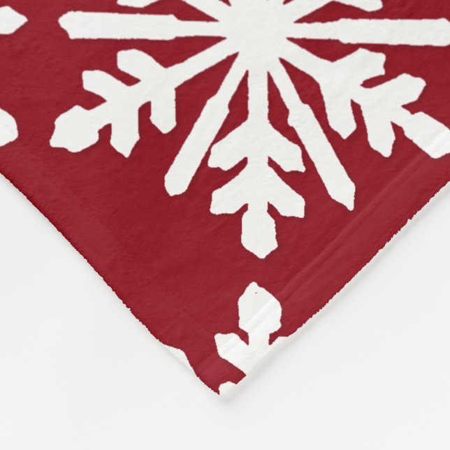 White snowflake fleece blanket (Corner)