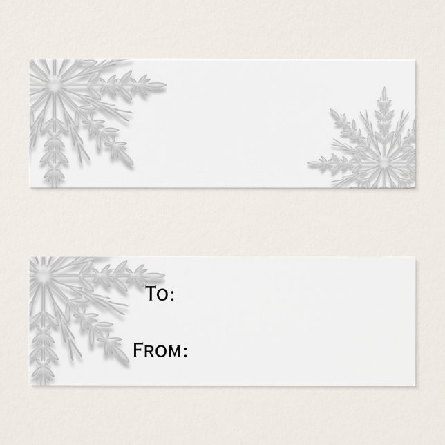 White Snowflake Gift Tags (Front & Back)