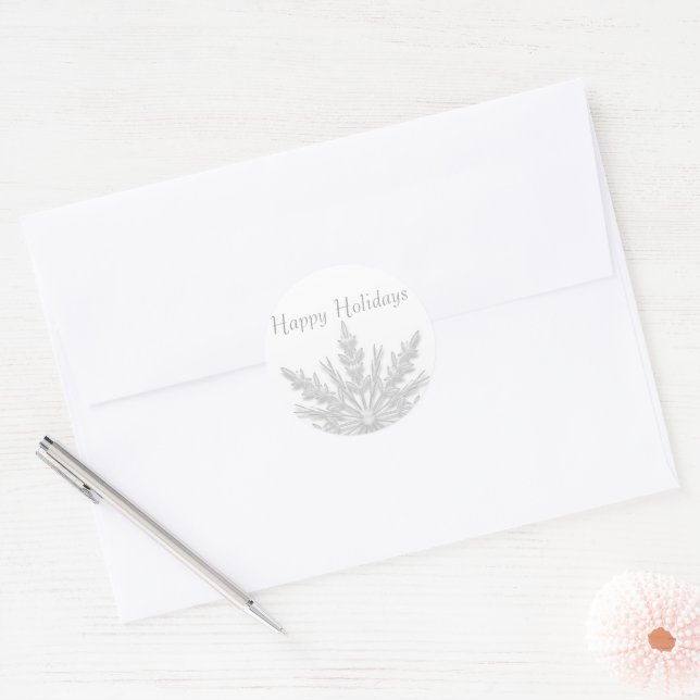 White Snowflake Happy Holidays Envelope Seals (Envelope)