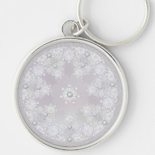 White Snowflake Key Ring
