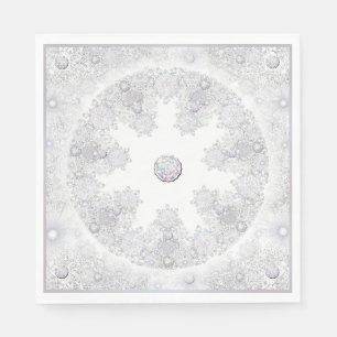 White snowflake napkin