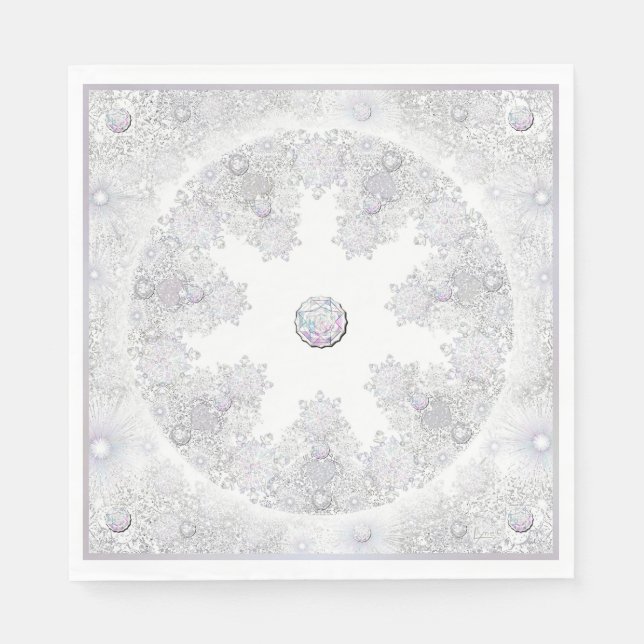 White snowflake napkin (Front)