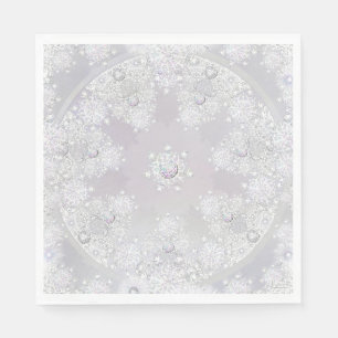 White snowflake napkin