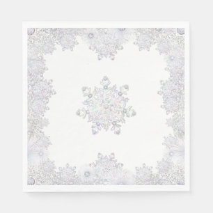 White snowflake napkin