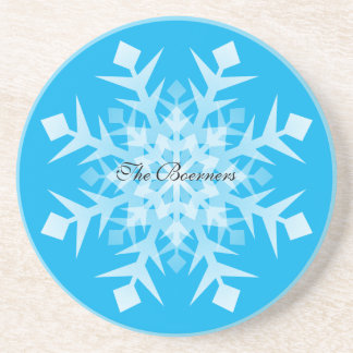 White Snowflake on Any Colour Background Coaster