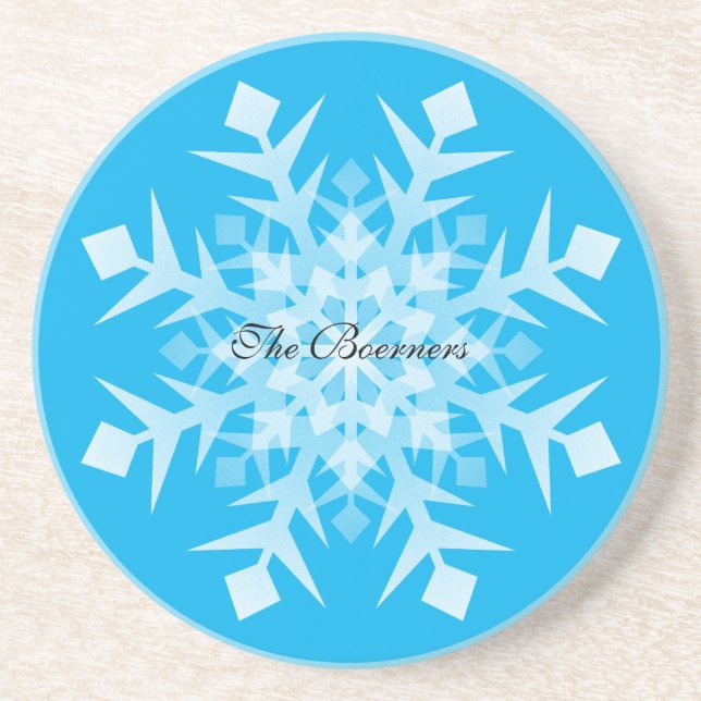 White Snowflake on Any Colour Background Coaster (Front)