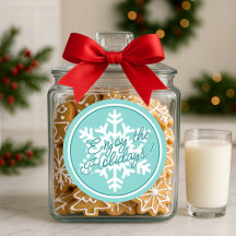 White Snowflake On Teal Aqua Turquoise Blue Green