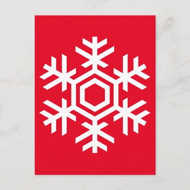 White Snowflake Postcard (Front)