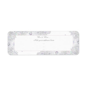 white snowflake return address label