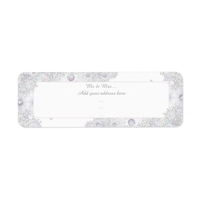 white snowflake return address label (Front)
