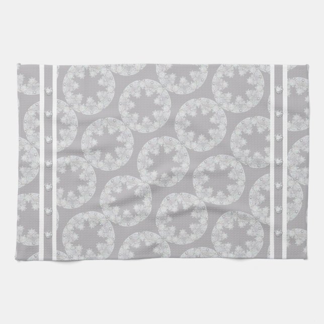 White snowflake tea towel (Horizontal)