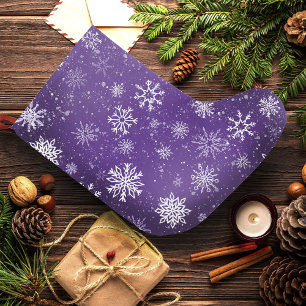 White Snowflakes Amethyst Purple Large Christmas Stocking