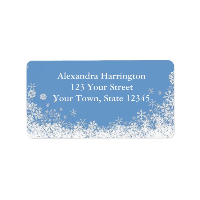 White Snowflakes Border Label (Front)
