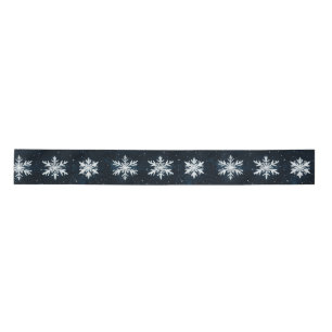 White Snowflakes Christmas Holiday  Satin Ribbon