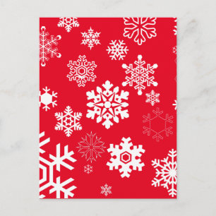 White Snowflakes - Customisable Background Colour Postcard