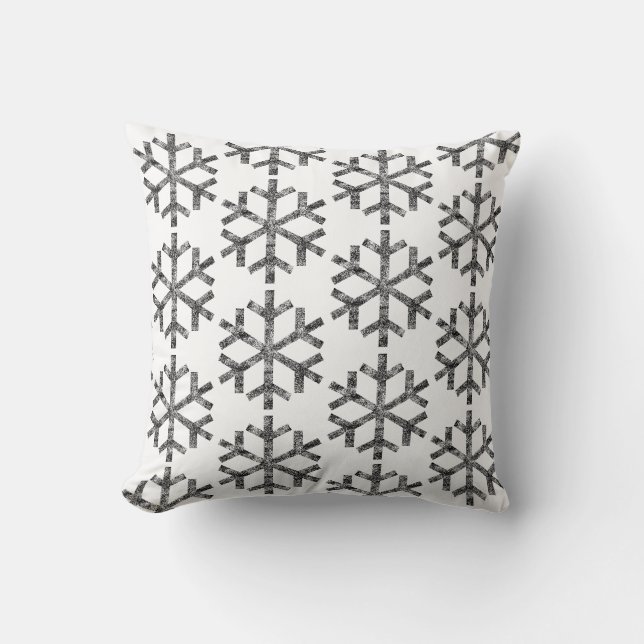 White Snowflakes For Sofa Couch Chaise Lounge Cushion (Front)