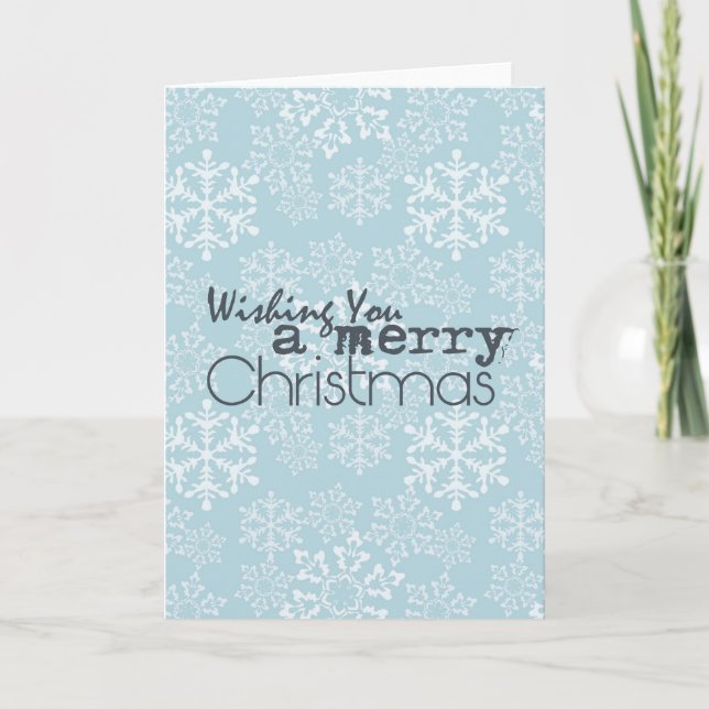 White Snowflakes Holiday Card (Front)