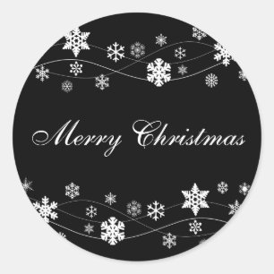 White Snowflakes Holiday Stickers