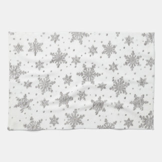 White Snowflakes Kitchen Towel