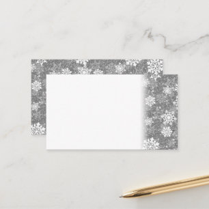 White Snowflakes Luxurious Grey Elegant Christmas Appointment Card