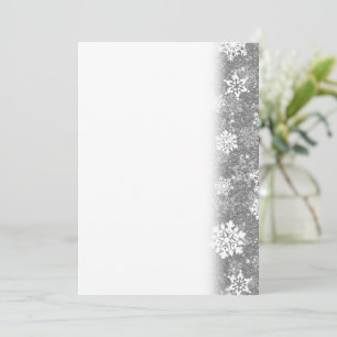 White Snowflakes Luxurious Grey Elegant Christmas Save The Date