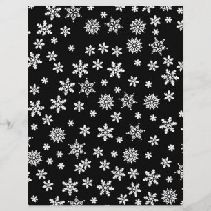White Snowflakes on Black Background