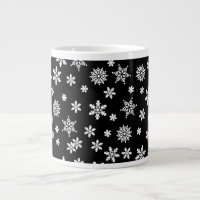 White Snowflakes on Black