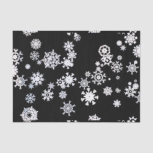 White Snowflakes on Black Tissue Paper