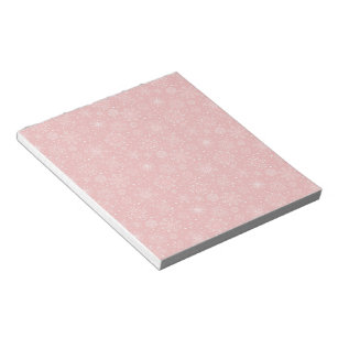 White Snowflakes on Christmas Red Notepad