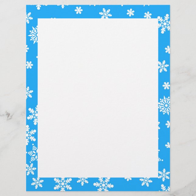 White Snowflakes on Light Blue  Background Flyer (Front)