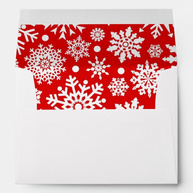 White snowflakes on red envelope (Back (Bottom))