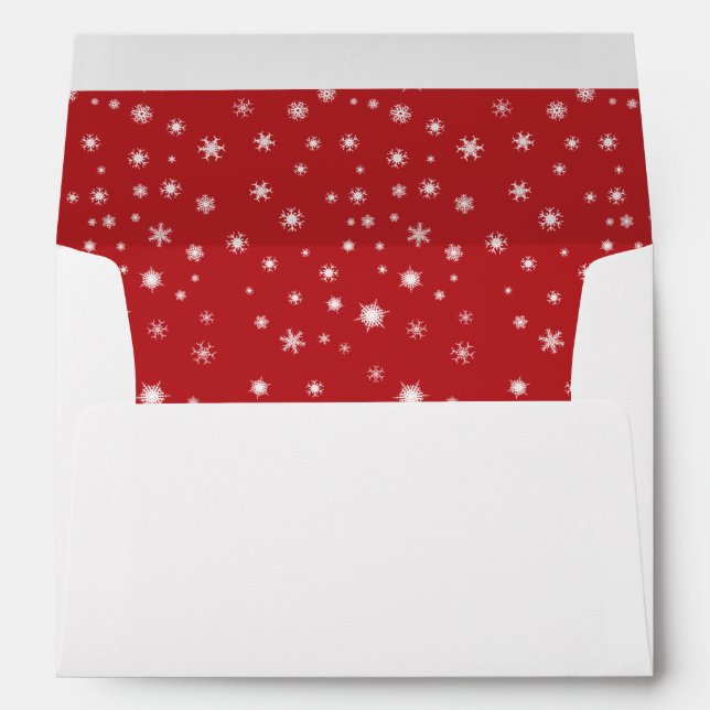 White Snowflakes on Red Insert Envelope (Back (Bottom))