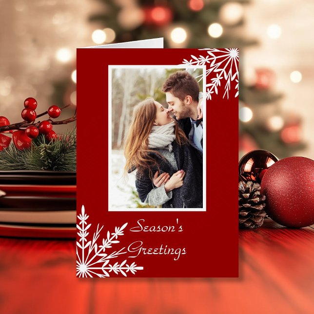 White Snowflakes on Red Season's Greetings (Creator Uploaded)