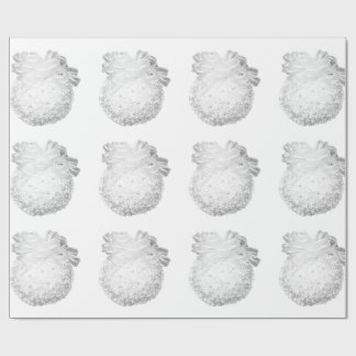 White Snowflakes Ornaments Wrapping Paper