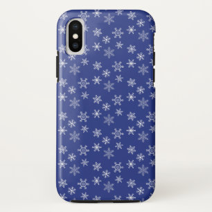 White Snowflakes Pattern iPhone X Case