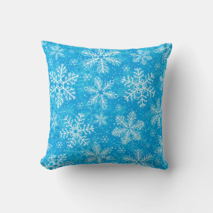White snowflakes pattern cushion