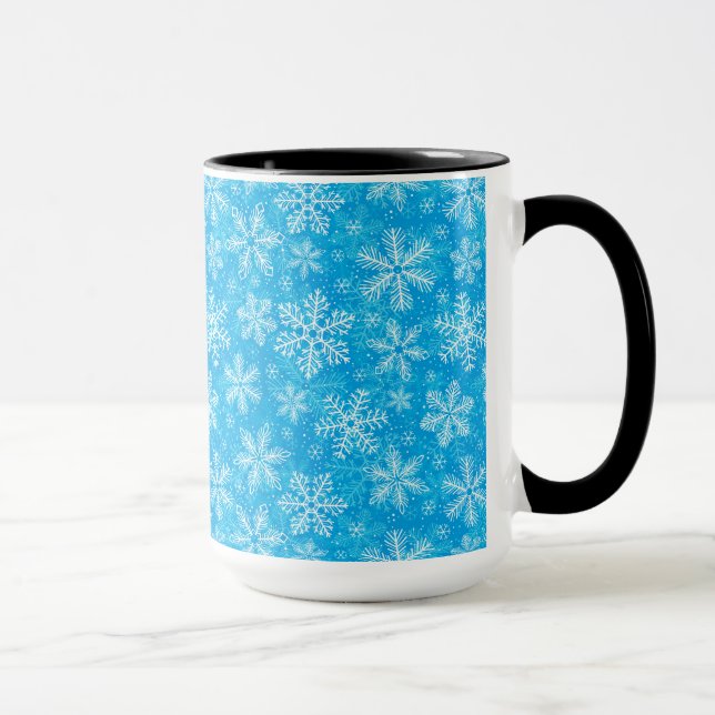 White snowflakes pattern mug (Right)