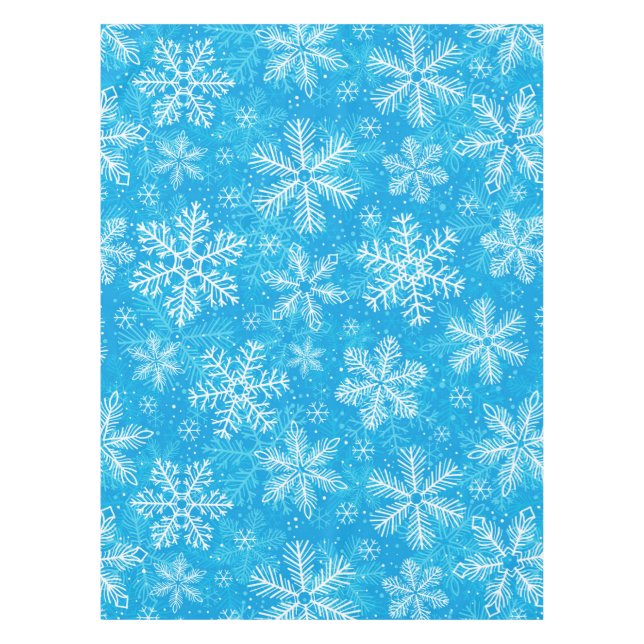 White snowflakes pattern tablecloth (Front)