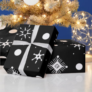 White Snowflakes Pattern Wrapping Paper