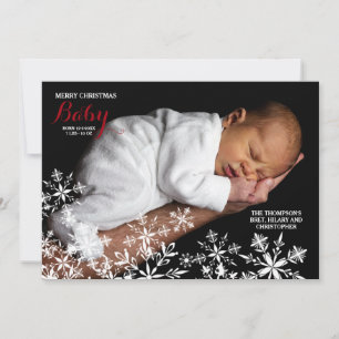 White Snowflakes Photo Holiday Card