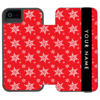 White Snowflakes, Red, Your name, Personalise