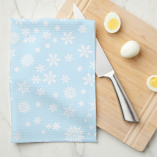White Snowflakes Tea Towel