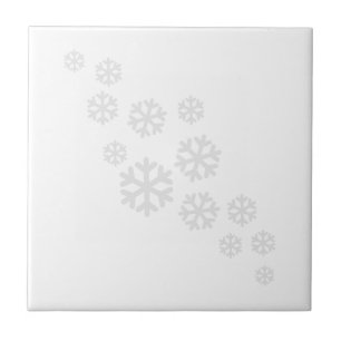 White snowflakes tile