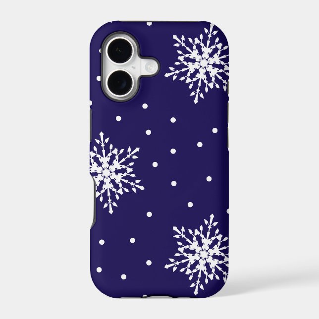 White Snowflakes with Polka Dots Patterned (Back)