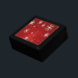 White Snowflakes with Red Background Gift Box<br><div class="desc">Merry Christmas celebration with this item. This design looks good on any product. ⭐PERSONALIZE this template with your artwork. ⭐EDIT it further to make more changes. ⭐TRANSFER this design to any product. Visit all my stores at bit.ly/SandyspiderStores (cut and paste).</div>