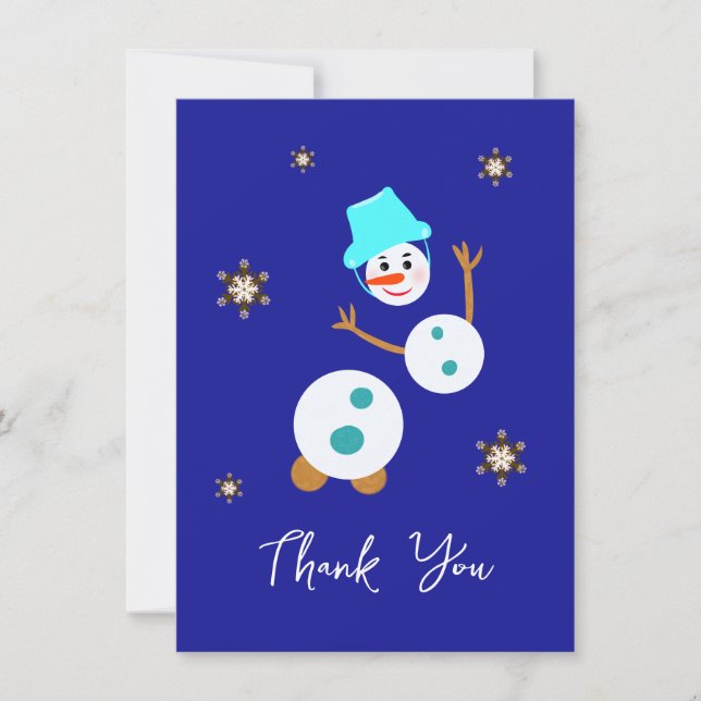 White snowman holiday card (Front)