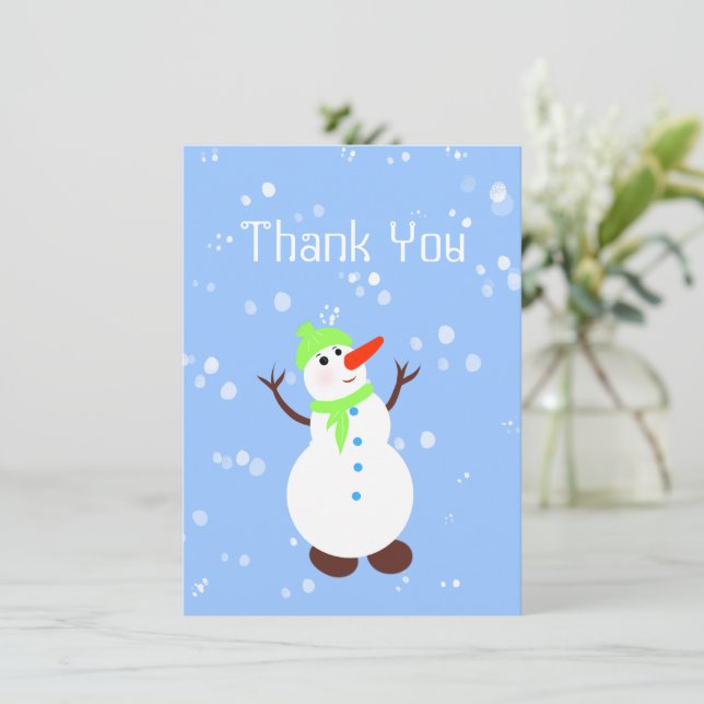 White snowman holiday card (Standing Front)