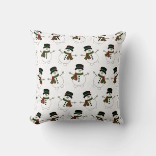 White Snowman Throw Pillow